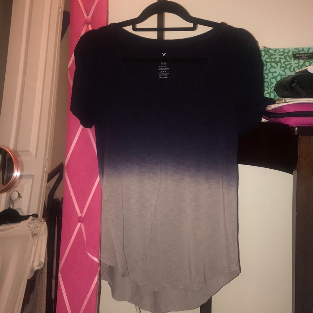 AE Short to Low Navy/Purple TieDye Soft & Sexy Tee